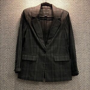 Sanctuary Black and Gray Plaid Blazer